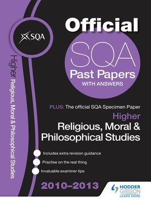 cover image of SQA Past Papers 2013 Higher Religious, Moral & Philosophical Studies